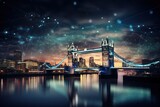 Fototapeta Fototapeta Londyn - London UK concept of future technology 5G network. Generated AI