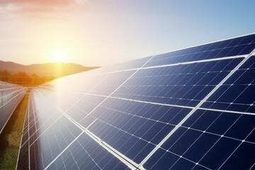 Poster - solar panels roof. generate ai
