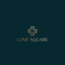 Love Square Logo Which Includes Square Created By 4 Hearts In Way Of Celtic Knots.