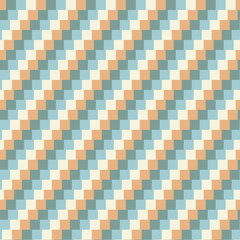 Wall Mural - Geometric diagonal seamless pattern. Zigzag repeat vector illustration background.Pastel check pattern. 