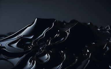 Black Colored Abstract Liquid Splash