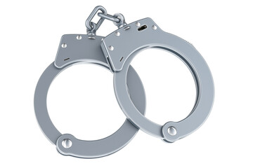 Poster - Handcuffs, 3D rendering isolated on transparent background
