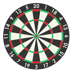 Poster - empty dartboard, front view. 3d rendering isolated on transparent background