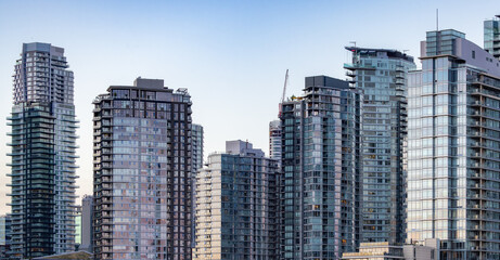 High-rise Apartment Buildings in Downtown Vancouver, British Columbia, Canada