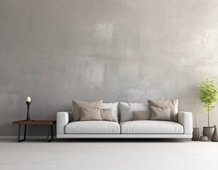 Grey modern living room with sofa