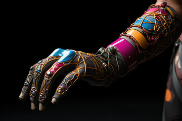 Poster - Robotic prosthetics enhancing mobility and quality of life, showcasing advancements in assistive technology. Generative Ai.