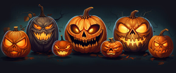 Sticker - Dark and Spooky Jack-O-.Lanterns for Halloween