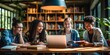 © Brian - group of diverse students working on a project in the library