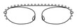 Bejewelled frame glasses fashion accessory illustration. Sunglass front view, Men, women, unisex silhouette style, flat rim spectacles eyeglasses with lens sketch outline isolated on white background