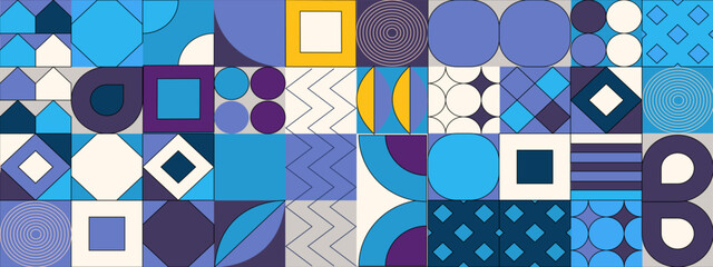 Wall Mural - vector colorful geometric mosaic tile background