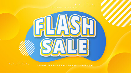 Poster - Orange blue and white modern Flash Sale typography premium editable text effect