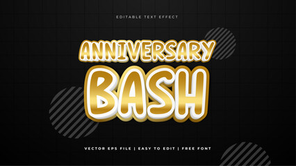 Poster - Balck and gold anniversary bash modern typography premium editable text effect