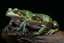A Pair Of Frogs Are Courting