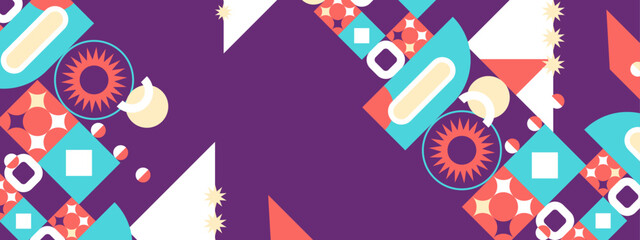 vector flat design geometric and mosaic pattern