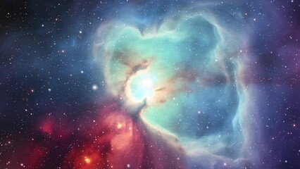Space landscapes through galaxies and space dust.