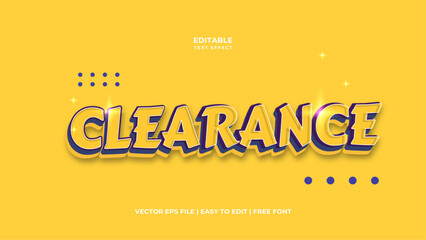 Editable clearance 3D Text Effect Mockup. Glowing Graphic Style