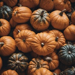 Wall Mural - Pile of Pumpkins Background for Halloween