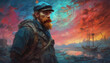 oil painting with heavy impasto anime a full shot vincent van gogh