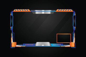 Poster - Gaming streaming panel overlay orange and blue concept
