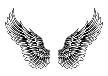 Vector Angel Wings Tattoo Design