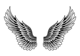 Sticker - Vector angel wings tattoo design