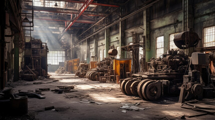 Wall Mural - An abandoned bankrupt factory