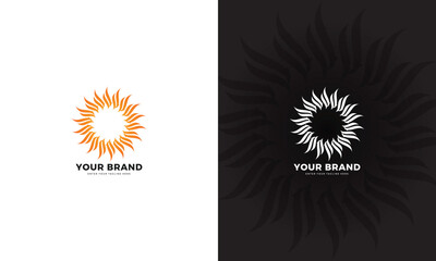 Eagle head sun logo, vector graphic design