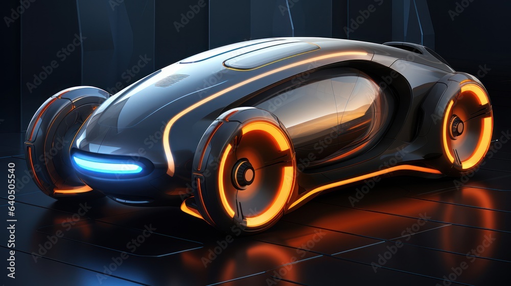 Sketch drawing of self-driving car controlled by an artificial ...