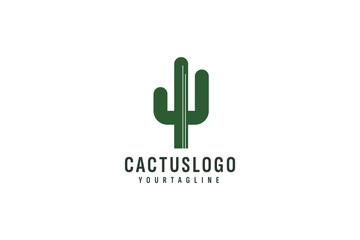 Sticker - Cactus logo vector icon illustration