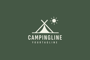 Wall Mural - Camping logo vector icon illustration