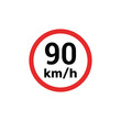 © IT'S ORA CF ID: #078 - Speed limit sign 90 km h icon vector illustration