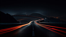 Winding Road At Night