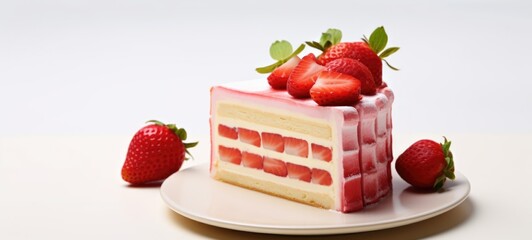 Wall Mural - strawberry cake tart pie dessert pastry food, ai