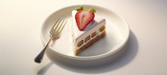 Wall Mural - strawberry cake tart pie dessert pastry food, ai