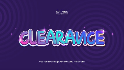 Poster - Clearance Modern editable text effect in background. Suitable for tourism promotional banner, brochure template etc.. Typhography logo