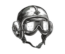 Retro Aviator Helmet. Vector Illustration Desing.