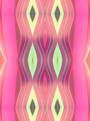 Aufkleber - Colorful symmetrical wavy abstract background. 3d rendering digital illustration