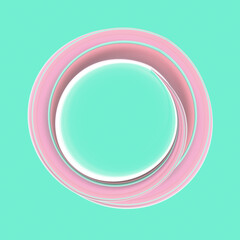 Poster - Digital illustration with a circle of smooth colorful waves. 3d rendering abstract background