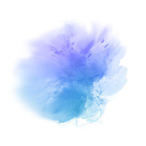Fototapeta Łazienka - Blue purple watercolor paint round shape with liquid fluid  isolated on transparent background for design elements.