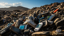 The Old Mobile Phones And Smartphone In Garbage Land