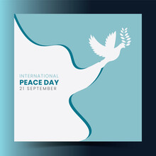 International Day Of Peace With Dove. Peace Day Background With Dove