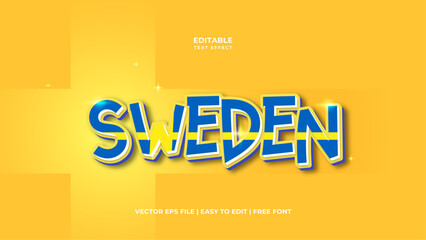 Poster - Sweden typography premium editable text effect