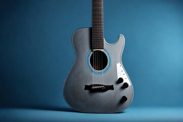 Wall Mural - acoustic guitar on blue