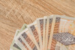 Plik polskich banknotów w nominale 200 pln 