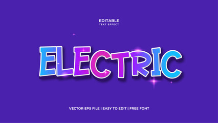 Poster - Electric Modern editable text effect in background. Suitable for tourism promotional banner, brochure template etc.. Typography logo