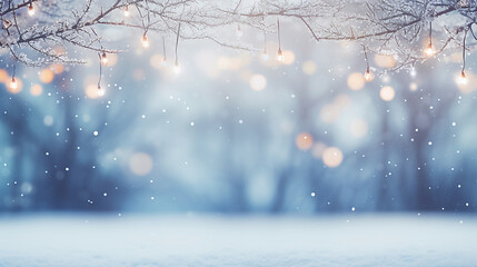 Illumination and snow blurred background