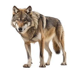 wolf looking isolated on white