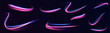 © ikril - Neon swirls in a big set. Vector glitter light fire flare trace. Futuristic neon light effect. Speed of light concept background.
