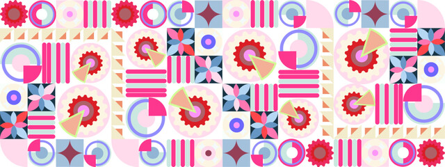 Wall Mural - vector flat mosaic horizontal business card template