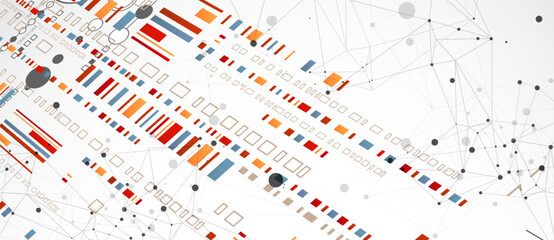 Poster - Abstract background on technological and scientific topics.